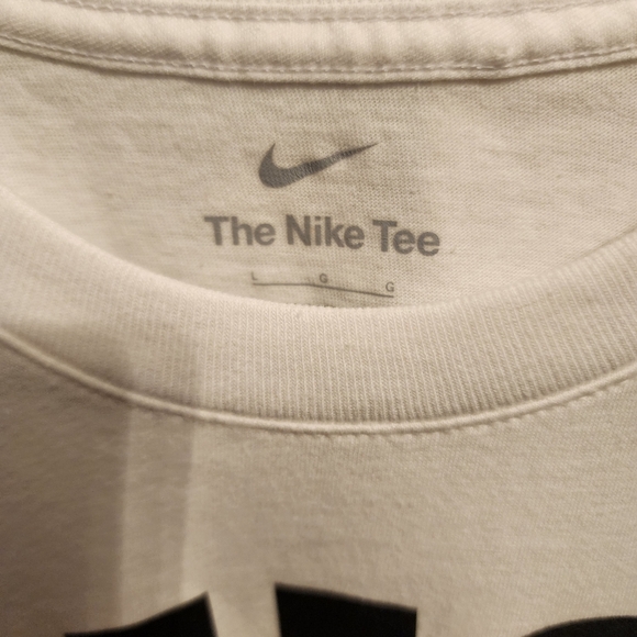 Nike T-Shirt Mens NWT Large White Black Retro Just Do It logo Graphic Tee Drip - Picture 3 of 5